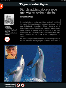 Tigre contro tigre - Ric, da addrestratore a eroe; una vita tra orche e delfini - di Margherita d'Amico - Repubblica sera