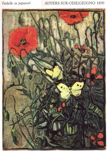 Vincent Van Gogh - Farfalla su papaveri